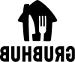 黑色和白色的Grubhub标志图像